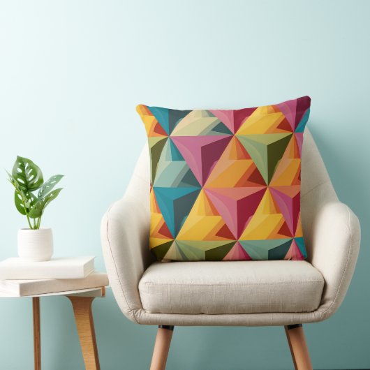 Bold Geometric Triangle Pattern  Kussen (Stoel)