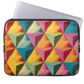 Bold Geometric Triangle Pattern Laptop Sleeve (Voorkant)