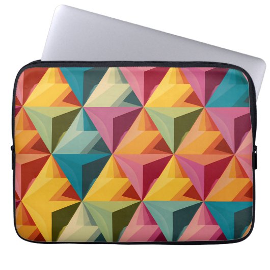 Bold Geometric Triangle Pattern  Laptop Sleeve (Voorkant)