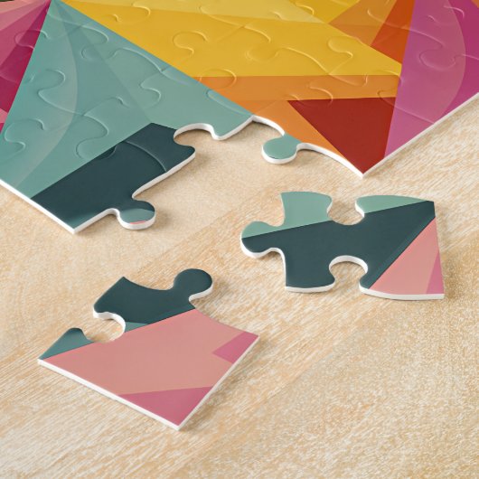 Bold Geometric Triangle Pattern Legpuzzel (Zijkant)