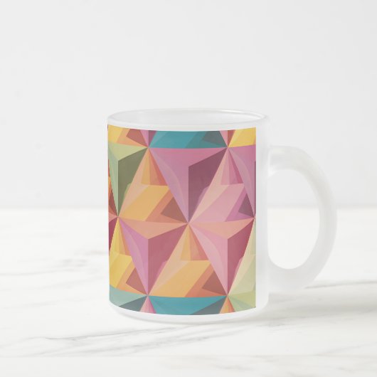 Bold Geometric Triangle Pattern  Matglas Koffiemok (Rechts)
