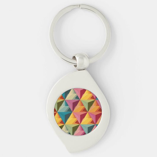 Bold Geometric Triangle Pattern Sleutelhanger (Voorkant)