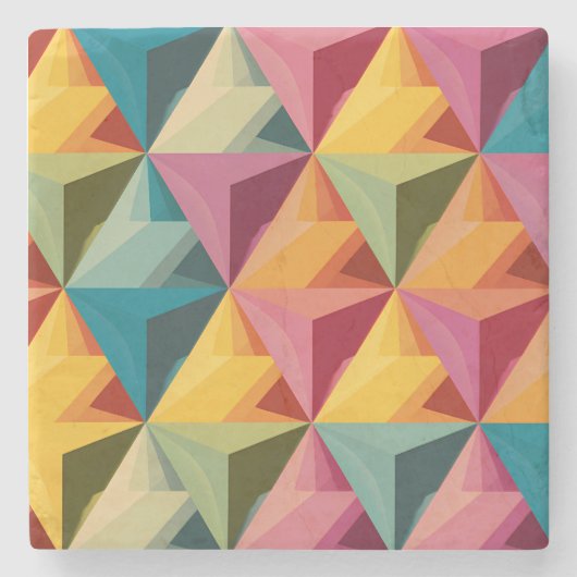 Bold Geometric Triangle Pattern  Stenen Onderzetter (Voorkant)