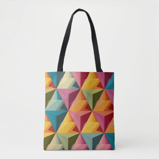 Bold Geometric Triangle Pattern  Tote Bag (Voorkant)