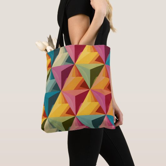 Bold Geometric Triangle Pattern Tote Bag (Dichtbij)