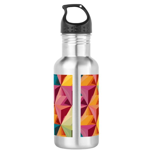 Bold Geometric Triangle Pattern Waterfles (Achterkant)