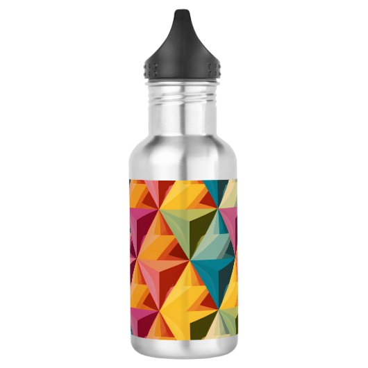 Bold Geometric Triangle Pattern Waterfles (Links)
