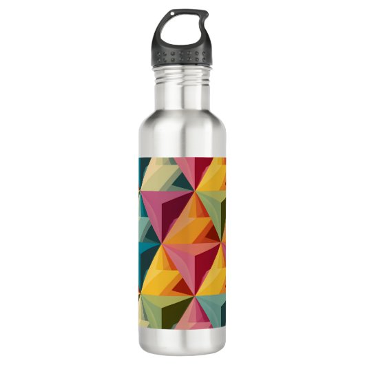 Bold Geometric Triangle Pattern Waterfles (Voorkant)