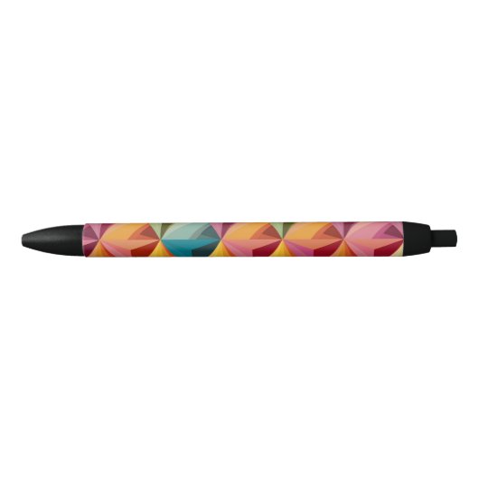 Bold Geometric Triangle Pattern Zwarte Inkt Pen (Voorkant)