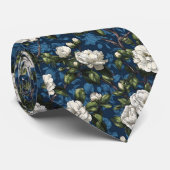 Bold Gift  For Boyfriend Gardenias Floral Stropdas (Opgerold)