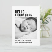 Bold Gingham Pset Baby Foto geboorteaankondiging Aankondiging (Staand voorkant)