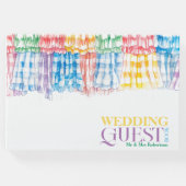 Bold Gingham Ruffle Moderne Trendy Kleurrijke Brui Gastenboek (Voorkant)