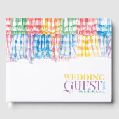 Bold Gingham Ruffle Moderne Trendy Kleurrijke Brui Gastenboek (Voorkant)