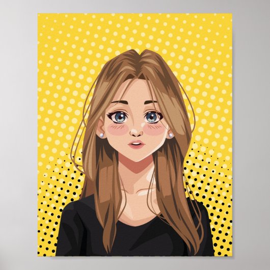 Bold Girl Pop Art Poster (Voorkant)