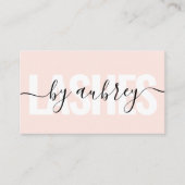 Bold Girly minimalistische kalligrafie wimpers roz Visitekaartje (Voorkant)