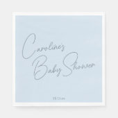 Bold Glacier Blue Modern Script Custom Baby Shower Servet (Voorkant)