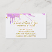 *~* Bold Glam Abstract Roze Waterverf Gold Luxe Visitekaartje (Achterkant)