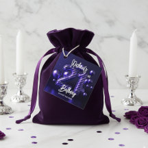 Bold Glam Paarse Metallic Gestreepte 21e Verjaarda