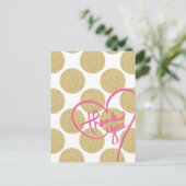 Bold Glitter Gouden stippen met Thank You Design Briefkaart (Staand voorkant)