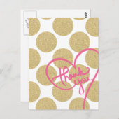 Bold Glitter Gouden stippen met Thank You Design Briefkaart (Voorkant / Achterkant)