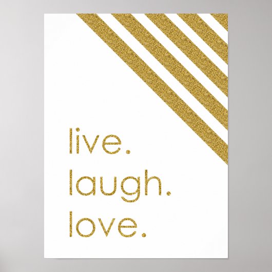Bold Glitter "Live Laugh Love" Poster (Voorkant)