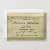 Bold Gold 50e foto Verjaardagsfeestuitnodiging Kaart (Achterkant)