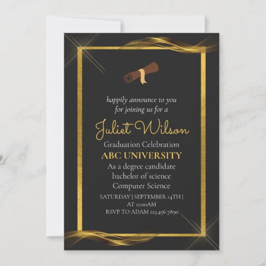 Bold Gold afstuderen stijlvolle start Kaart (Voorkant)