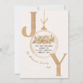 Bold Gold and Beige Joy Christmas Flat Holiday Car Feestdagenkaart (Voorkant)