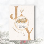 Bold Gold and Beige Joy Christmas Flat Holiday Car Feestdagenkaart
