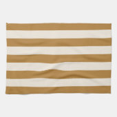 Bold Gold and Cream Stripe Theedoek (Horizontaal)