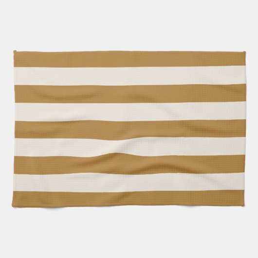 Bold Gold and Cream Stripe Theedoek (Horizontaal)