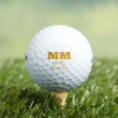 Bold Gold Calligraphy Monogram & Name Golfballen (Insitu Shirt)