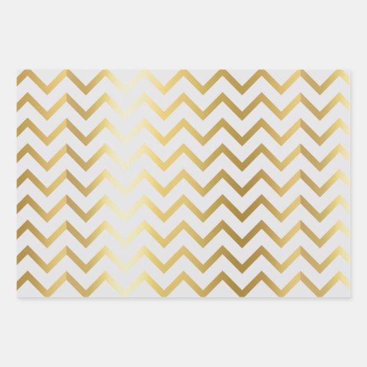 Bold Gold Chevron Holiday Trio Inpakpapier Vel (Voorkant 2)