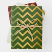 Bold Gold Chevron Holiday Trio Inpakpapier Vel (In situ)