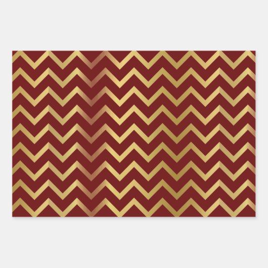 Bold Gold Chevron Holiday Trio Inpakpapier Vel (Voorkant 3)