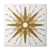 Bold Gold en White Starburst Tegeltje (Voorkant)