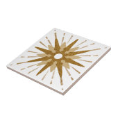 Bold Gold en White Starburst Tegeltje (Zijkant)