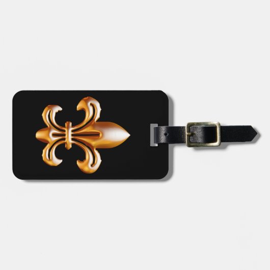 Bold Gold Fleur de Lis Bagagelabel (Voorkant horizontaal)