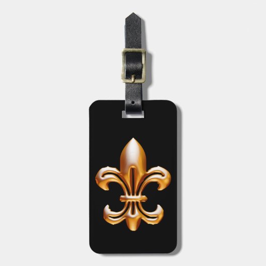 Bold Gold Fleur de Lis Bagagelabel (Voorkant verticaal)
