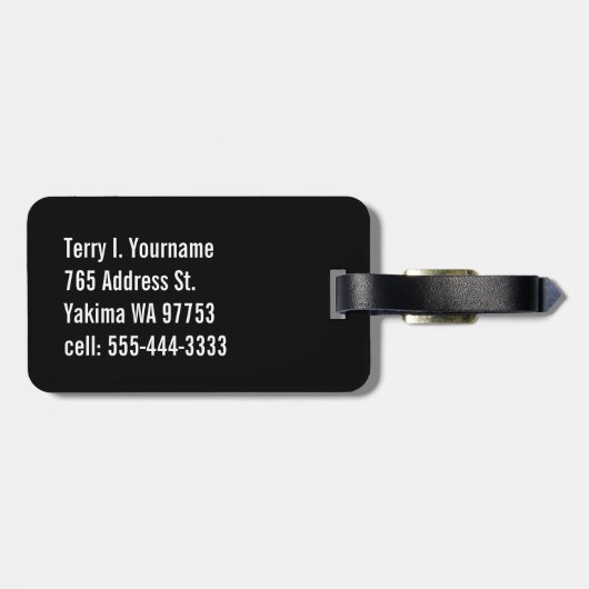 Bold Gold Fleur de Lis Bagagelabel (Achterkant horizontaal)