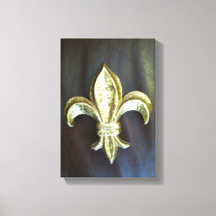 Bold Gold Fleur de lis print zwart op wit