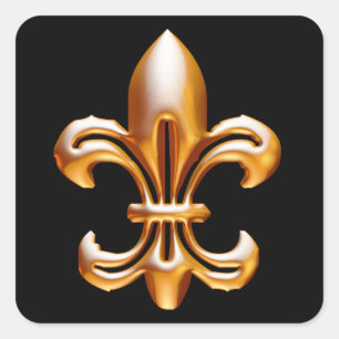 Bold Gold Fleur de Lis Vierkante Sticker
