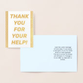 Bold Gold Foil: "DANK JE VOOR JE HULP!" Kaart (Display)