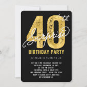Bold Gold Foil Enterprise 40e verjaardag uitnodigi Kaart (Voorkant)