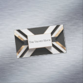 Bold Gold Foil Geometric X Black White Modern Magnetisch Visitekaartje (Voorbeeld)