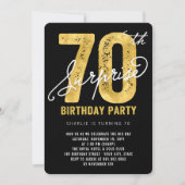 Bold Gold Foil Surprise 70e verjaardagsfeestje Uit Kaart (Voorkant)