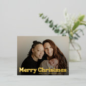 Bold Gold Fun Merry kerst Harart Foto Folie Feestdagen Briefkaart (Staand Voorkant)