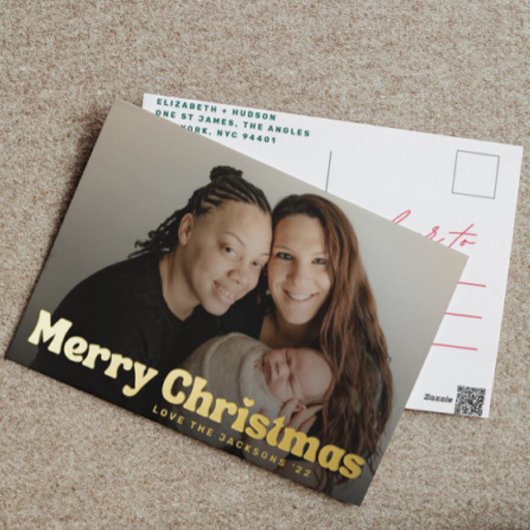 Bold Gold Fun Merry kerst Harart Foto Folie Feestdagen Briefkaart