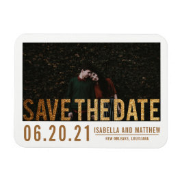 Bold Gold Glitter Save The Date | Aangepaste foto Magneet