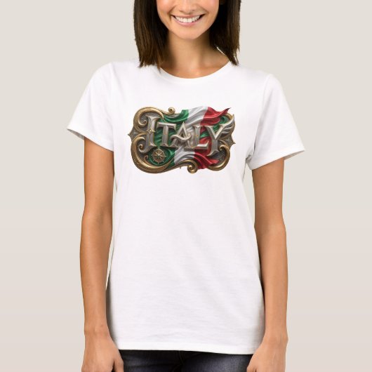Bold Gold ITALY Slogan T-shirt (Voorkant)